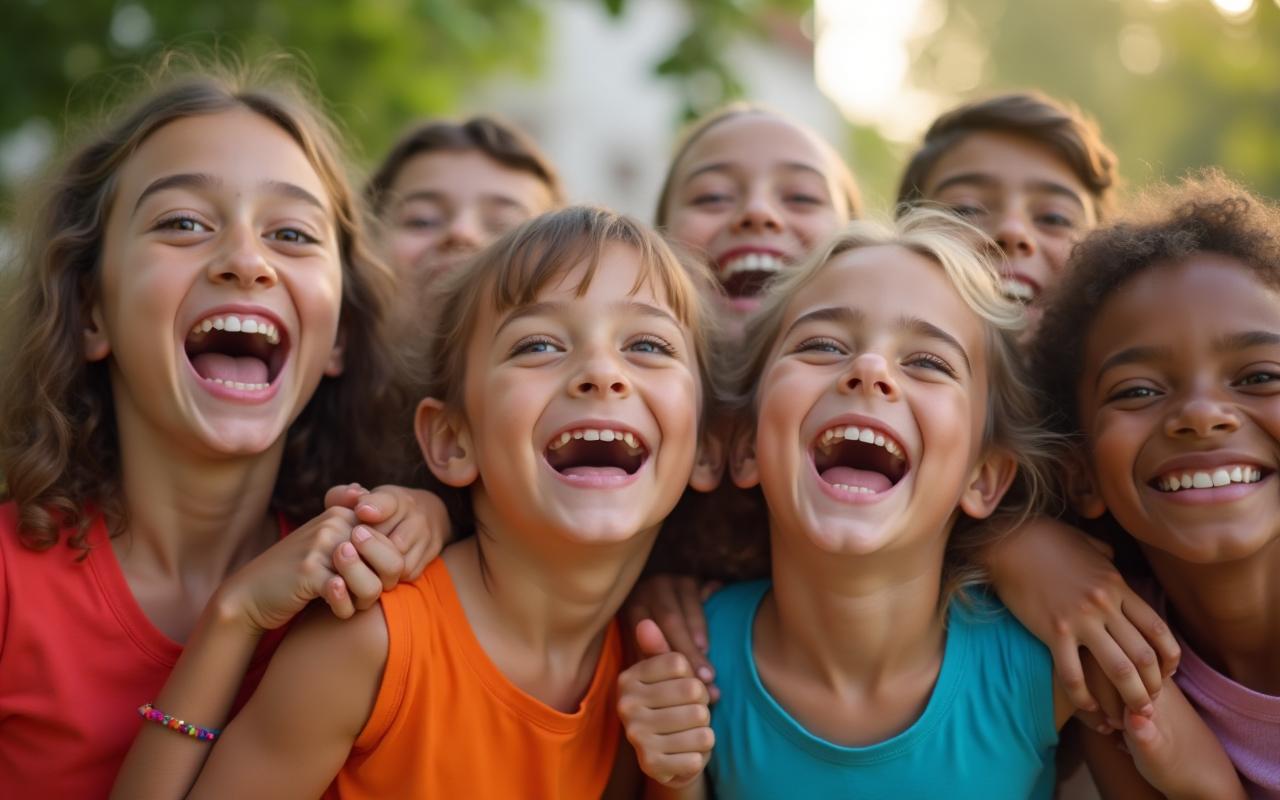 Glada barn i ett lag firar efter en lyckad föreningsförsäljning